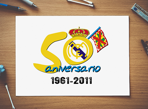 Logo 50 aniversario Peña Madridista Oscense